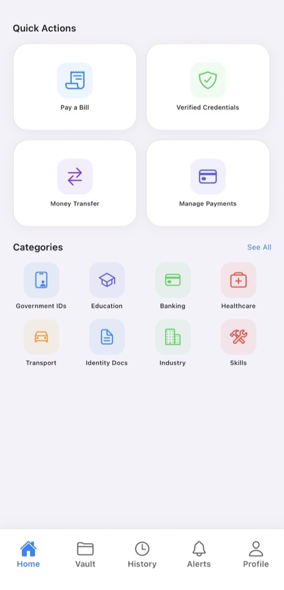 Pay a bill, verify credentials, transfer money